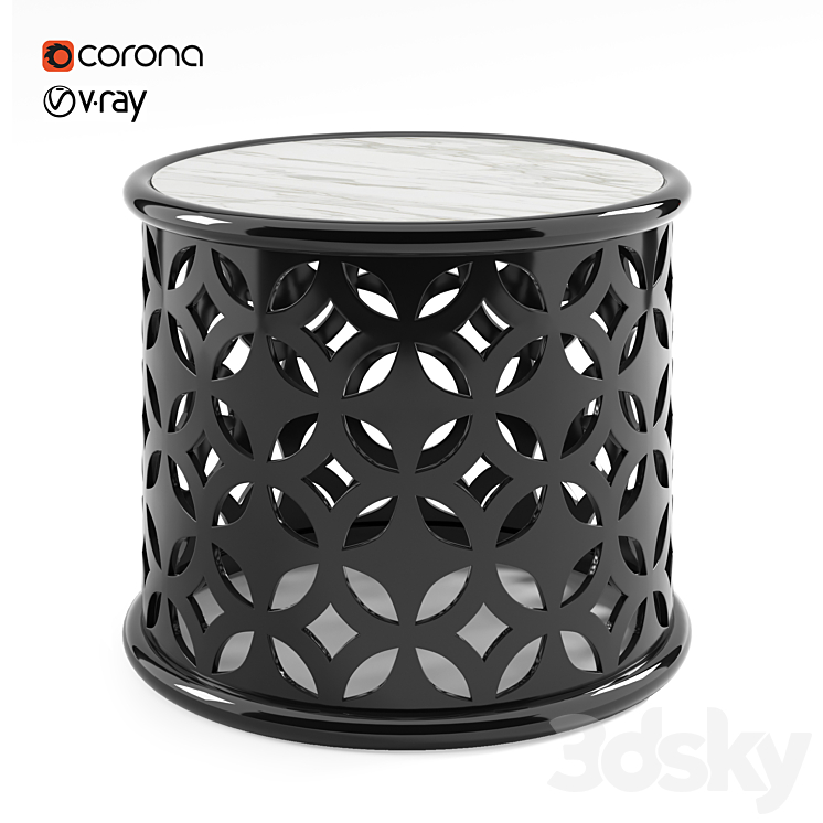 Boca do lobo side table 3DS Max Model - thumbnail 1