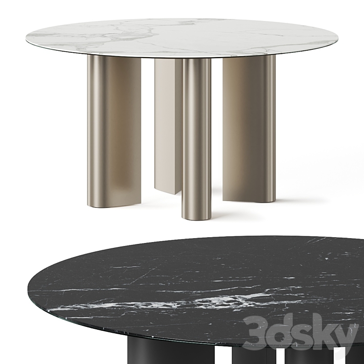 Bonaldo Geometric Round Dining Table 3DS Max Model - thumbnail 1