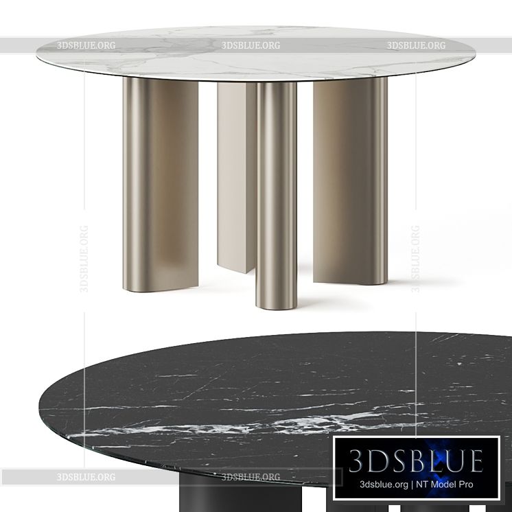 Bonaldo Geometric Round Dining Table 3DS Max - thumbnail 3