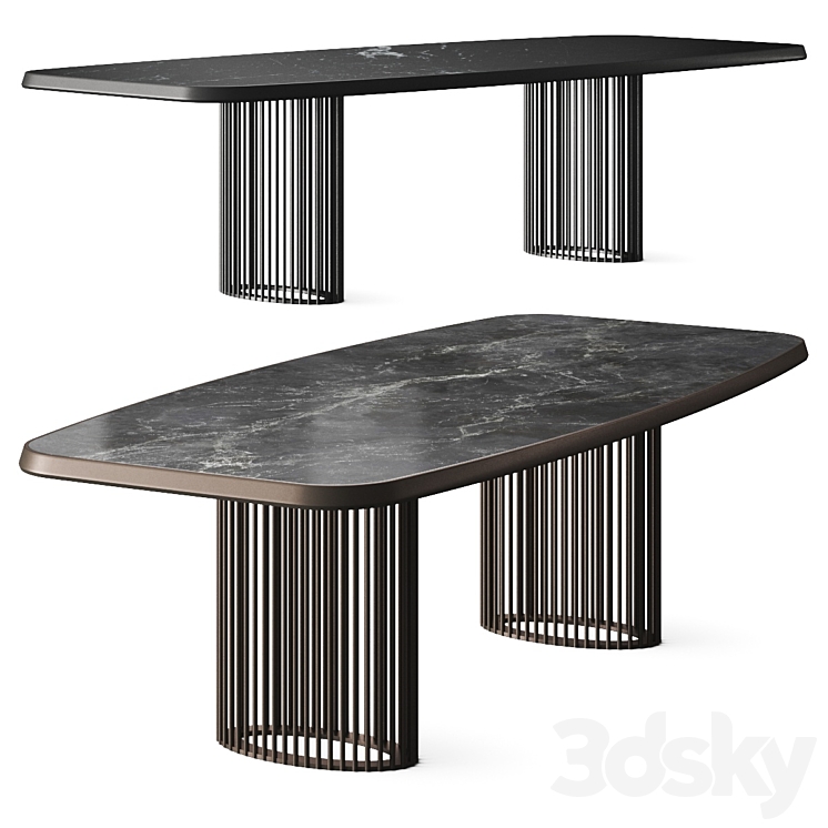 Bonaldo Luna Bianca Dining Tables 3DS Max Model - thumbnail 1