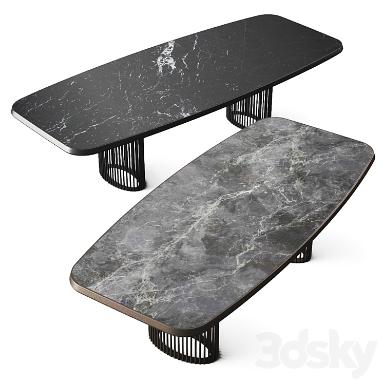 Bonaldo Luna Bianca Dining Tables 3DS Max Model - thumbnail 2