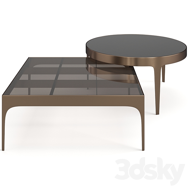 Bonaldo Passy coffee tables set 3DS Max Model - thumbnail 3