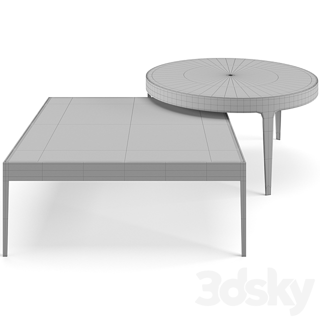 Bonaldo Passy coffee tables set 3DS Max Model - thumbnail 4