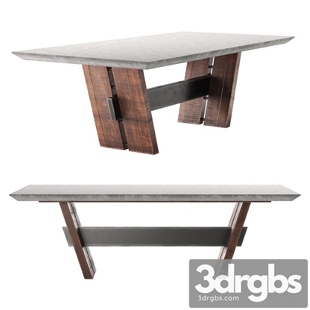 Bonham dining table in dark gray 2 3dsmax Download - thumbnail 1