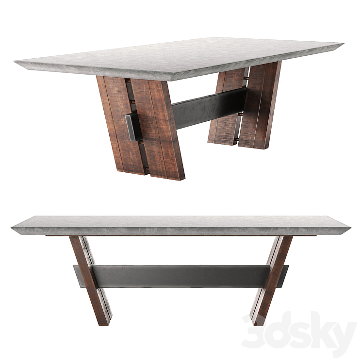 Bonham Dining Table in Dark Gray 3DS Max - thumbnail 1