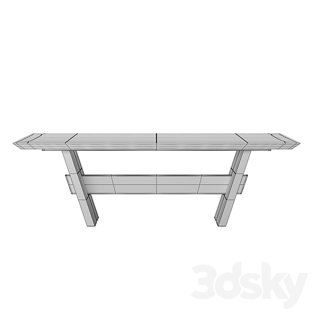 Bonham Dining Table in Dark Gray 3DS Max Model - thumbnail 2