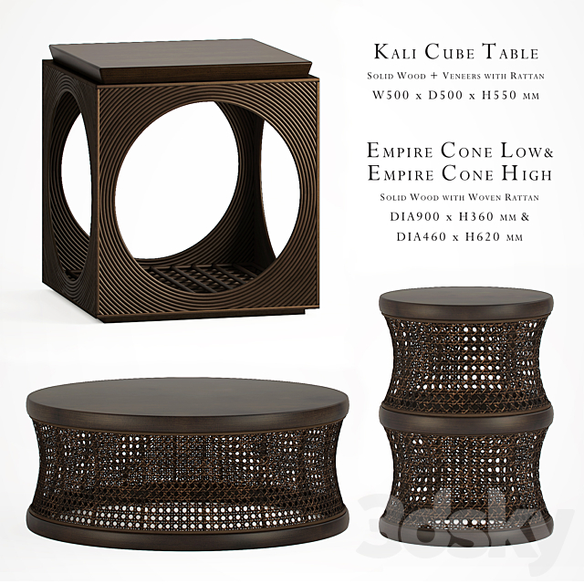 Box Living Empire Cone and Kali Cube Table 3DSMax File - thumbnail 1