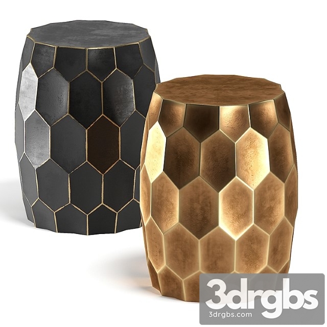 Brass black side table 2 3dsmax Download - thumbnail 1