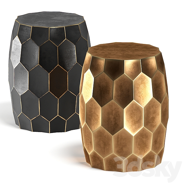 Brass black side table 3DSMax File - thumbnail 1