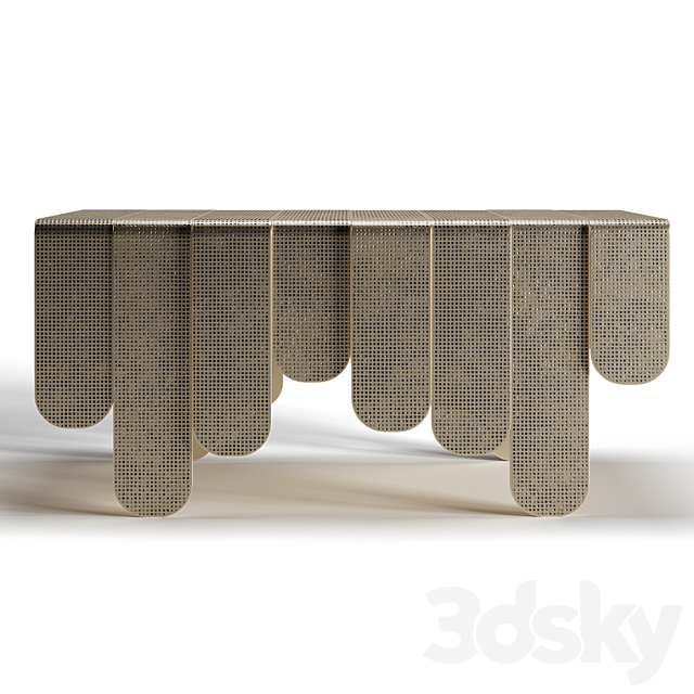 Brass coffee table XILO by DE CASTELLI 3DS Max Model - thumbnail 2