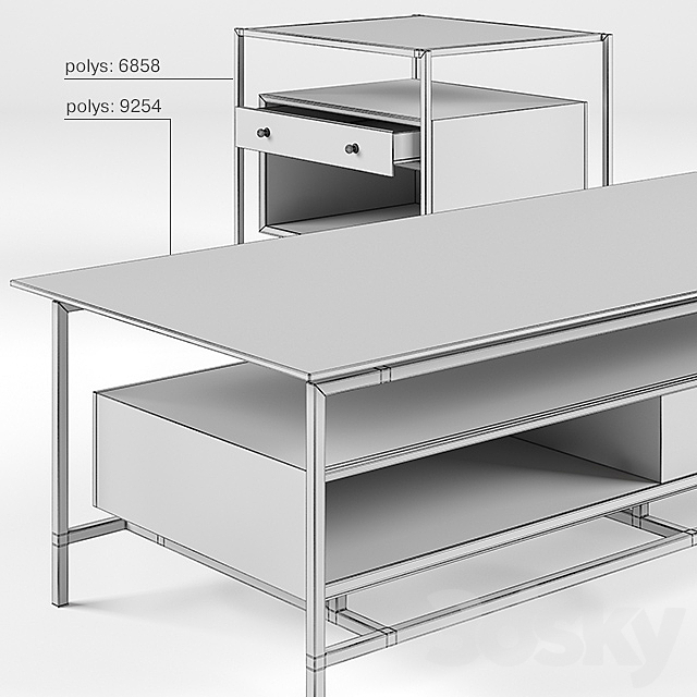 Brody Lamp Table. Clifford Cocktail Table 3DSMax File - thumbnail 3