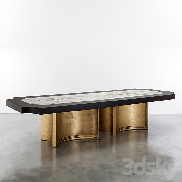 Brussels Grande Pedestal Dining Table 3DS Max - thumbnail 1