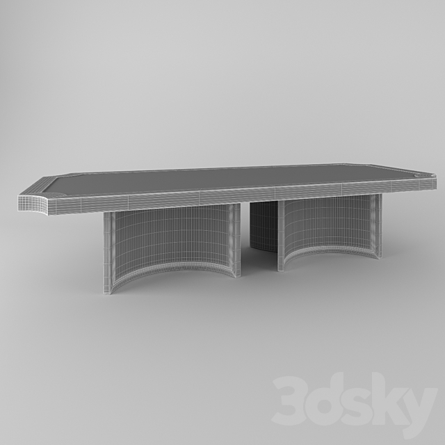 Brussels Grande Pedestal Dining Table 3DS Max Model - thumbnail 3