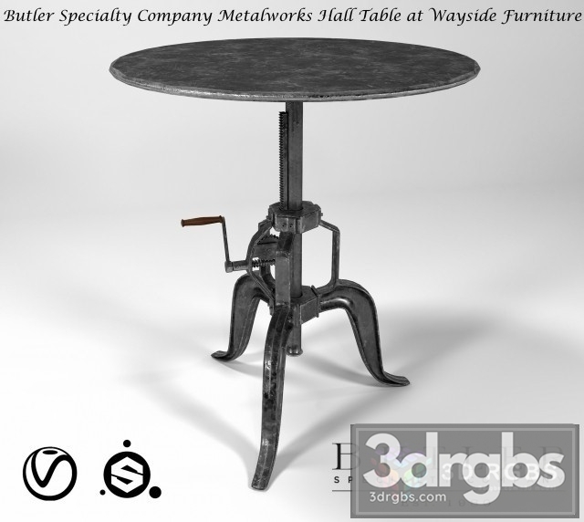 Butler Specialty Company Metalworks Hall Table at Wayside Furniture 3dsmax Download - thumbnail 1