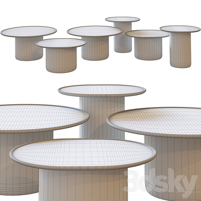 Button Tables by B&B Italia 3DS Max Model - thumbnail 3