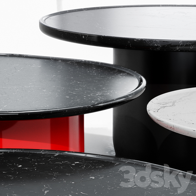 Button Tables set by B&B Italia 3DS Max Model - thumbnail 2