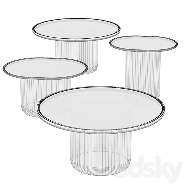 Button Tables set by B&B Italia 3DS Max Model - thumbnail 3