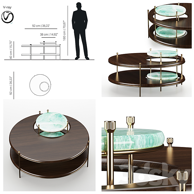 BYRON CENTER TABLE 3DSMax File - thumbnail 5