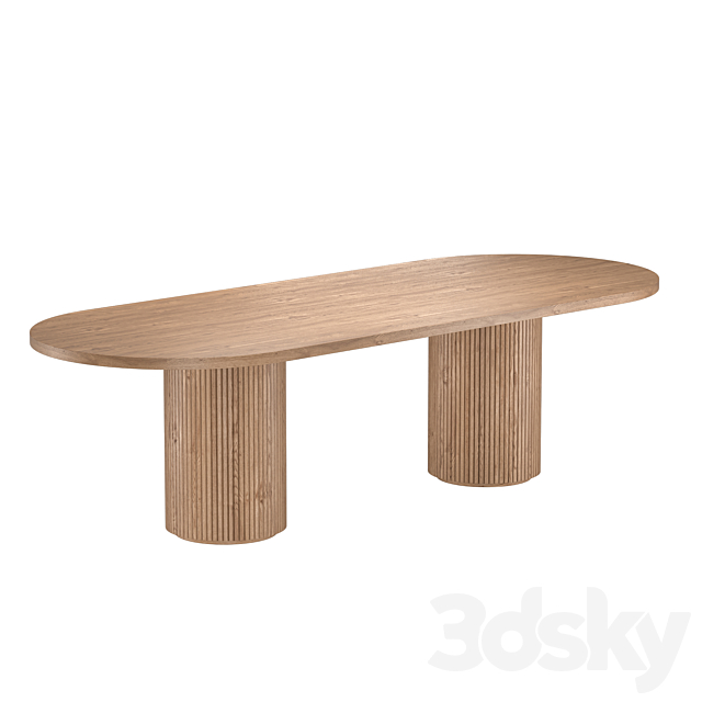 BYRON COLUMN RECTANGULAR DINING TABLE 3ds Max - thumbnail 2