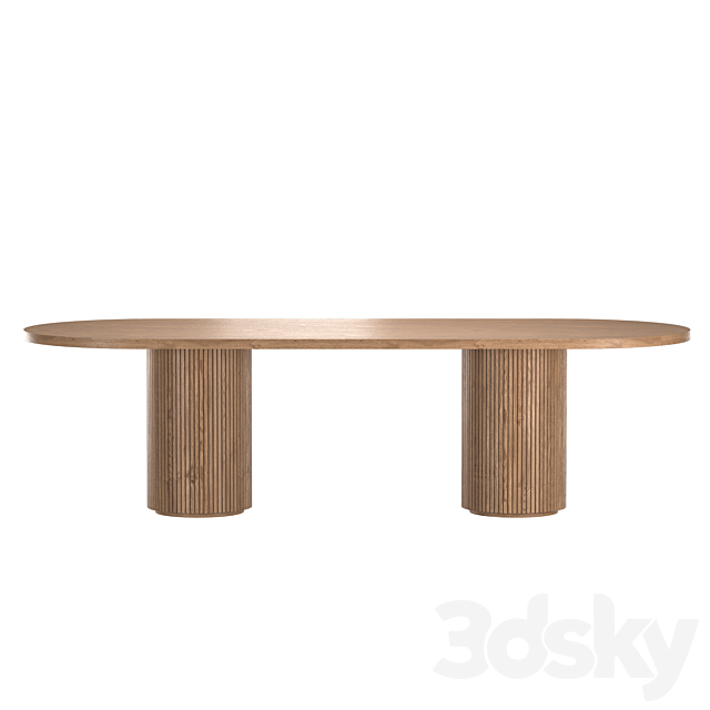 BYRON COLUMN RECTANGULAR DINING TABLE 3ds Max - thumbnail 3