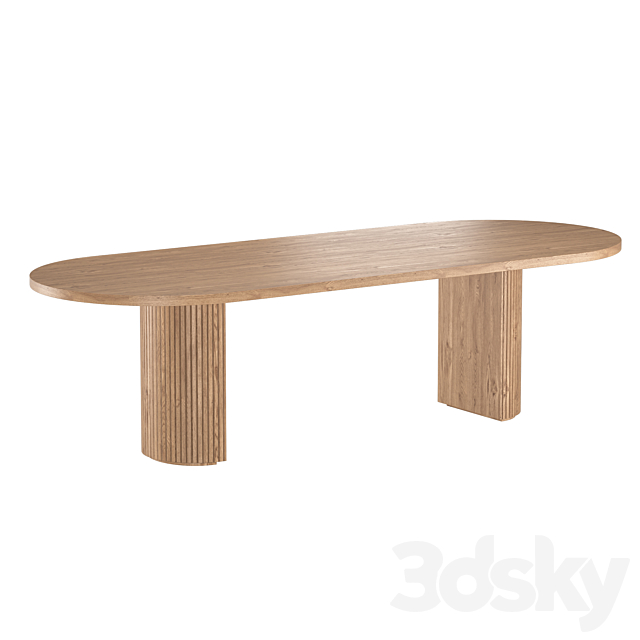 BYRON RECTANGULAR DINING TABLE 3DS Max Model - thumbnail 2