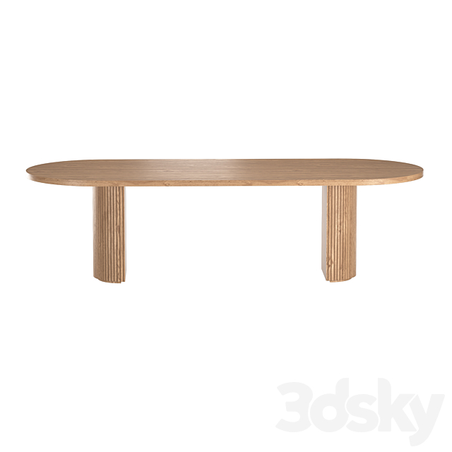 BYRON RECTANGULAR DINING TABLE 3DS Max Model - thumbnail 3