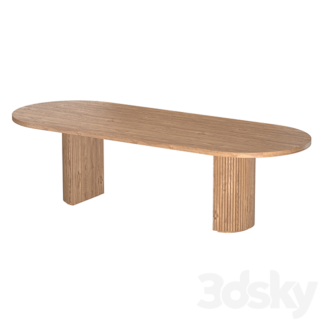 BYRON RECTANGULAR DINING TABLE 3DS Max Model - thumbnail 4