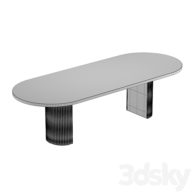 BYRON RECTANGULAR DINING TABLE 3DS Max Model - thumbnail 6