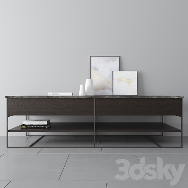 Calder “Bronze” console. Minotti 3ds Max - thumbnail 1