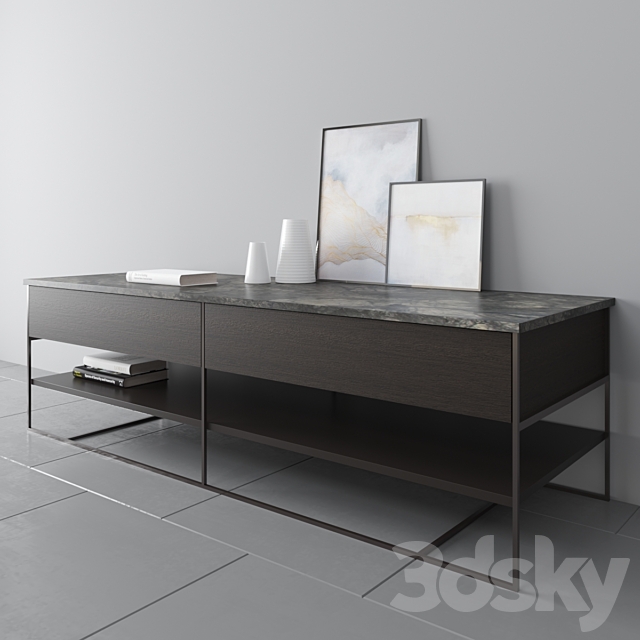 Calder “Bronze” console. Minotti 3ds Max - thumbnail 2