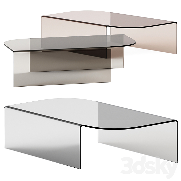 Calligaris Merian Coffee Table \/ Glass table 3DS Max Model - thumbnail 1