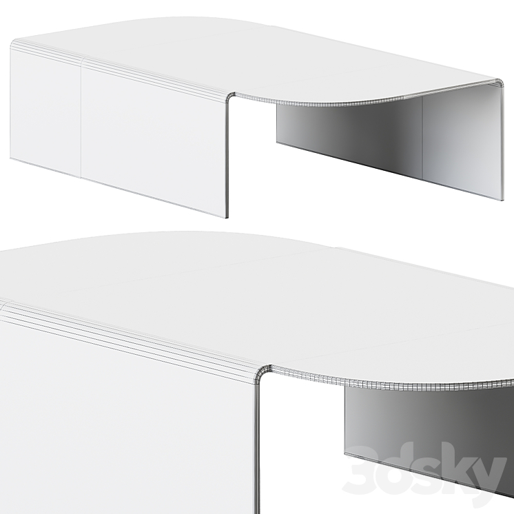 Calligaris Merian Coffee Table \/ Glass table 3DS Max Model - thumbnail 2