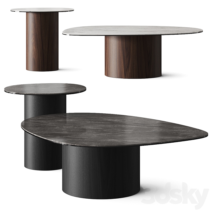 Calligaris Mushroom Marble Coffee Tables 3DS Max Model - thumbnail 1