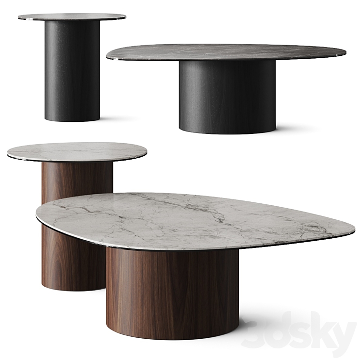 Calligaris Mushroom Marble Coffee Tables 3DS Max Model - thumbnail 2