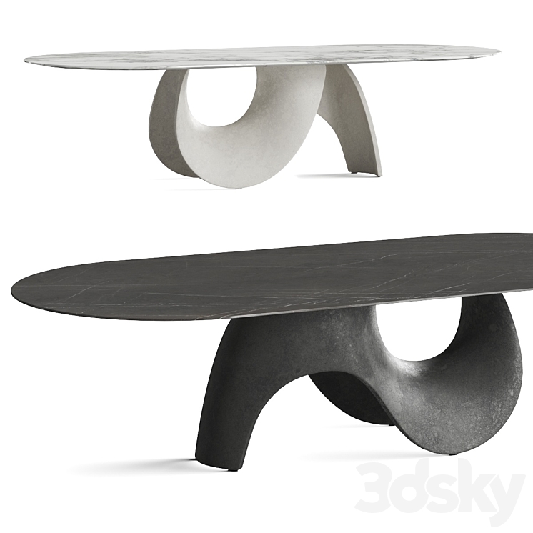 Calligaris Seashell Dining Table 3DS Max - thumbnail 1