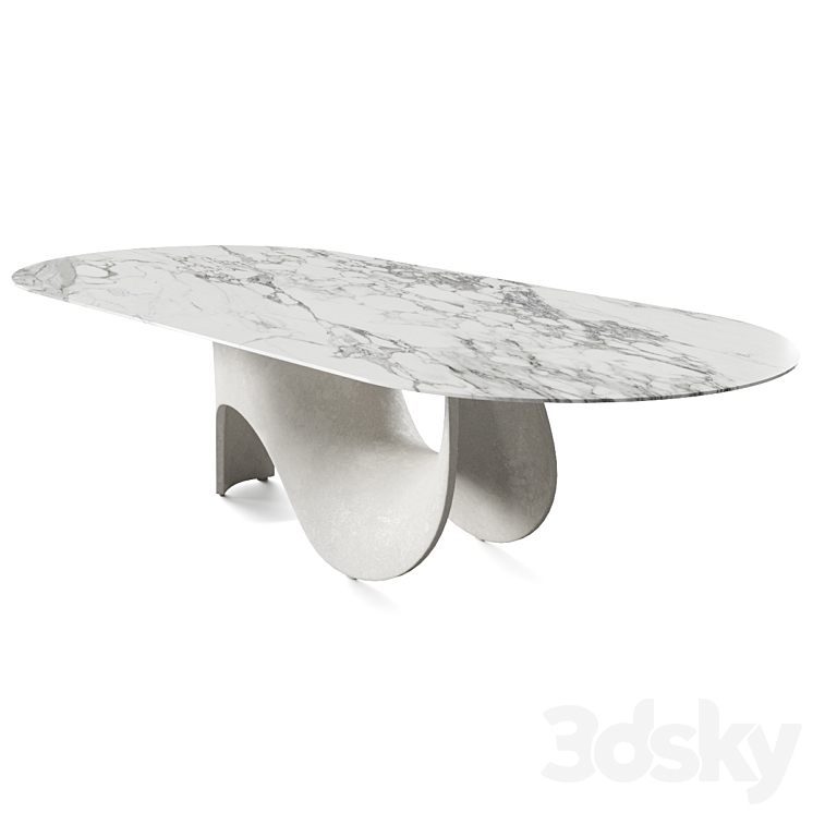 Calligaris Seashell Dining Table 3DS Max - thumbnail 2