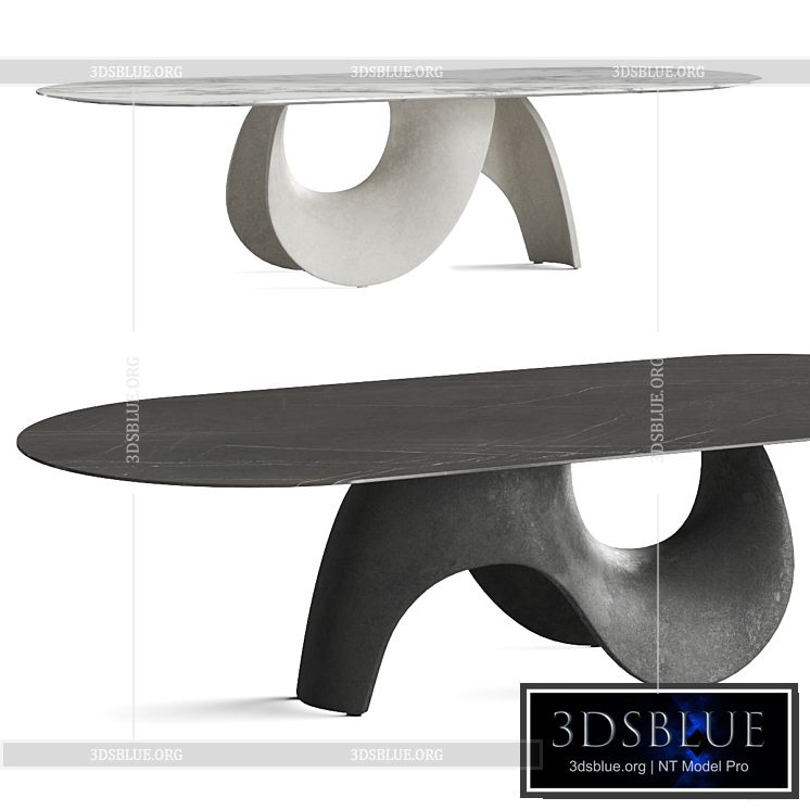 Calligaris Seashell Dining Table 3DS Max - thumbnail 3