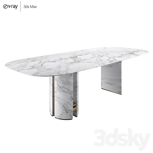 Capital Collection Ercole Ovale Table 3DSMax File - thumbnail 1