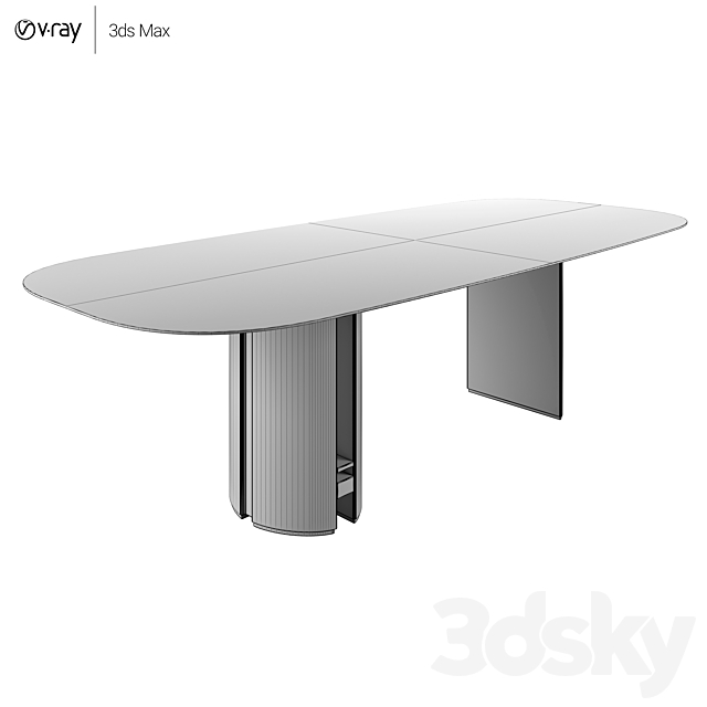 Capital Collection Ercole Ovale Table 3DSMax File - thumbnail 3