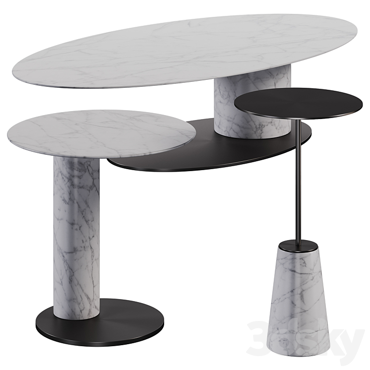 Carey table set 3DS Max Model - thumbnail 1