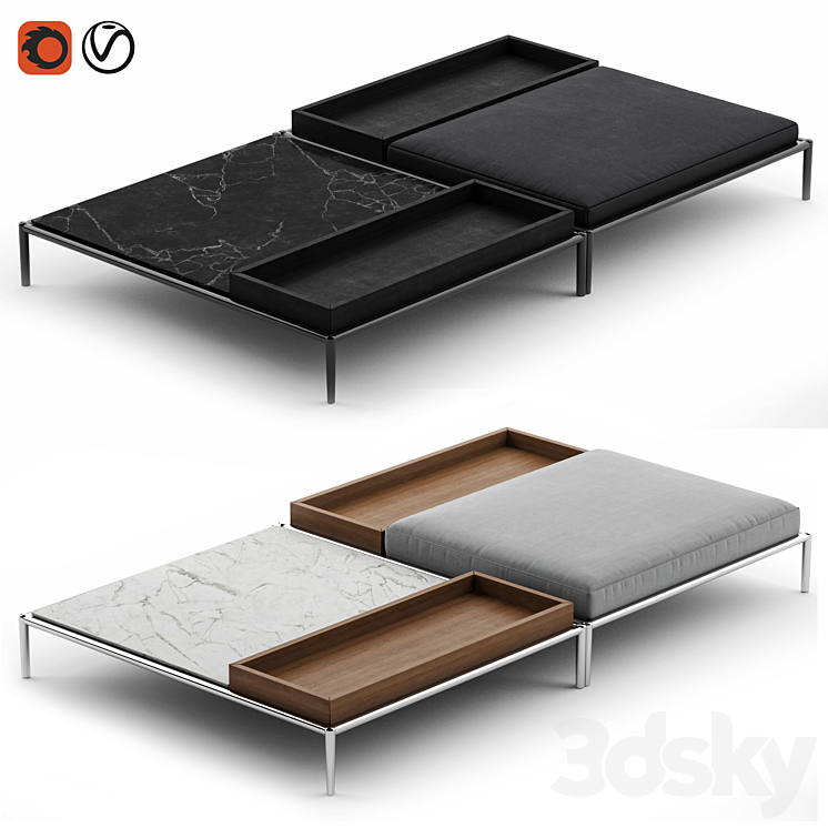 Cassina 272 Mex-Hi low table 3DS Max - thumbnail 1