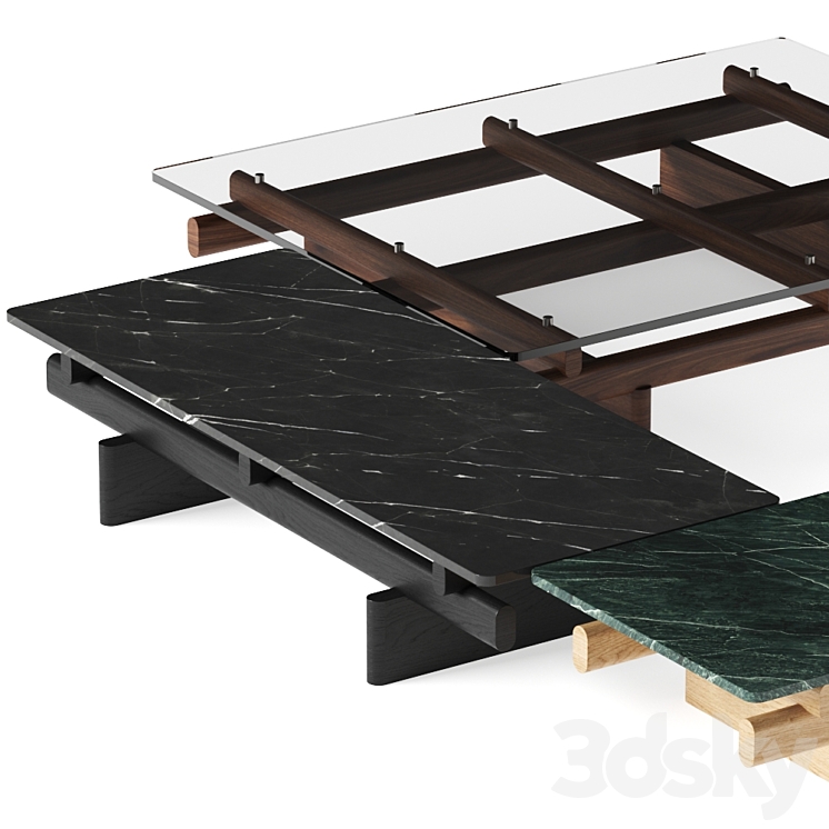 Cassina Sengu Coffee Tables 3DS Max - thumbnail 2