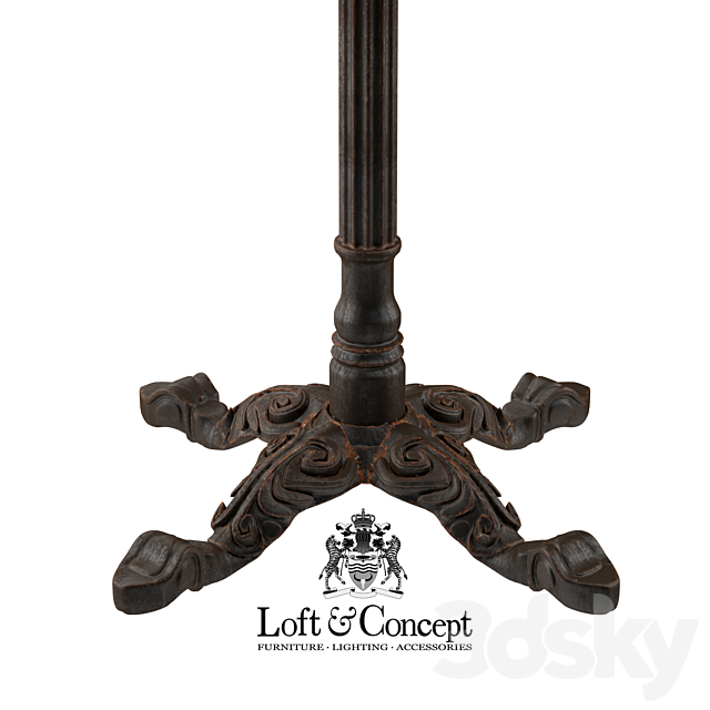 CAST IRON AND LARCH RESTAURANT TABLE SQUARE 3DS Max Model - thumbnail 2