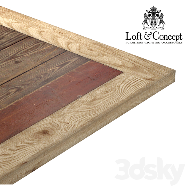 CAST IRON AND LARCH RESTAURANT TABLE SQUARE 3DS Max Model - thumbnail 3