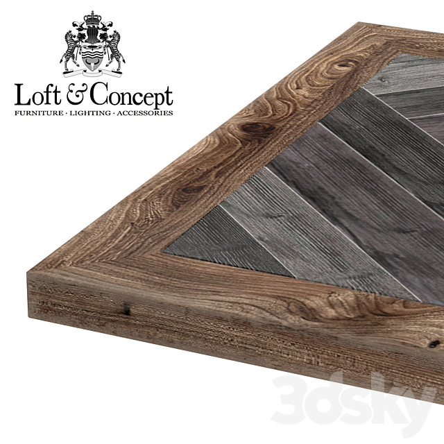 CAST IRON AND WOOD RESTAURANT TABLE SQUARE 3DS Max Model - thumbnail 3