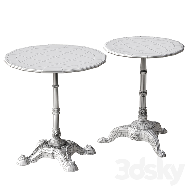 Cast iron table 2 3ds Max - thumbnail 3