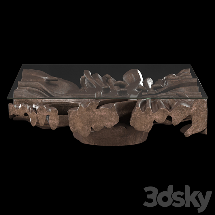 CAST ROOT SQUARE COFFEE TABLE – 48 3DS Max Model - thumbnail 2