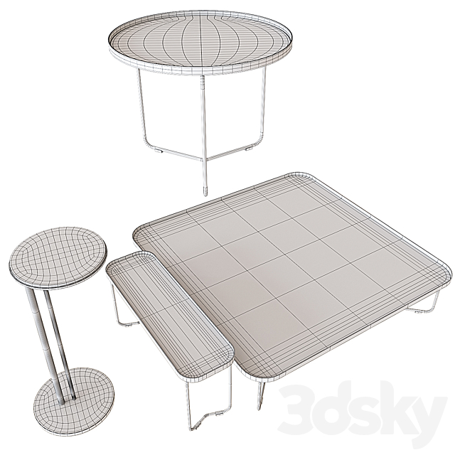 Cattelan Italia Coffee table set 07 3DSMax File - thumbnail 3