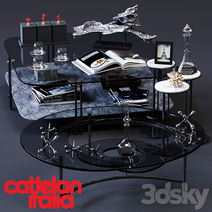 Cattelan Italia Coffee Tables Set 01 3DS Max - thumbnail 1