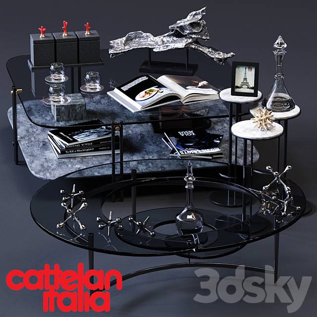 Cattelan Italia Coffee Tables Set 01 3DSMax File - thumbnail 1